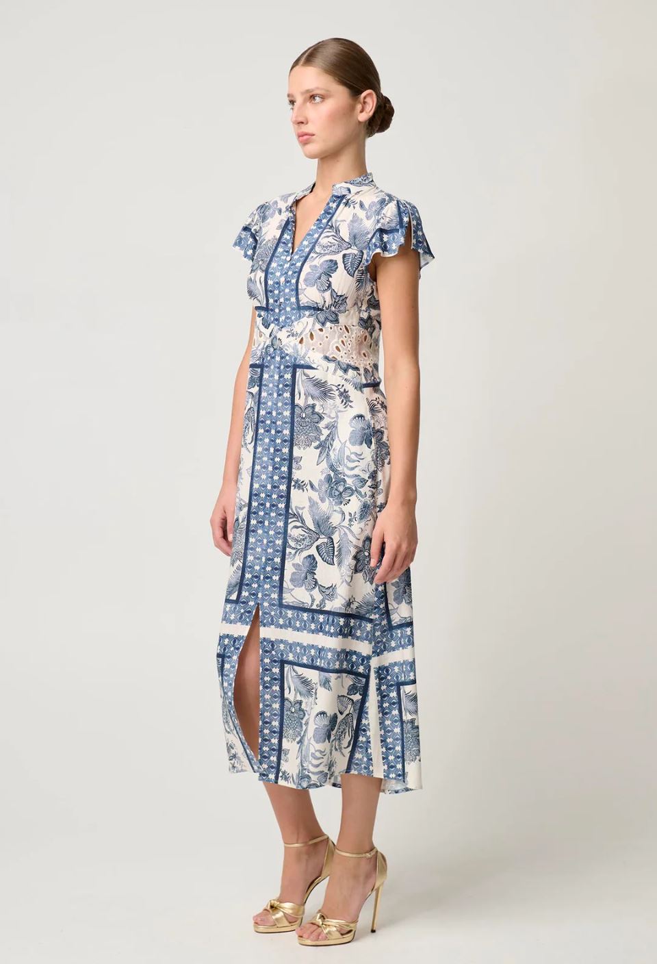 ONCE WAS Amoya Linen Viscose Dress - Ink Flè Print Dress - Zabecca Living