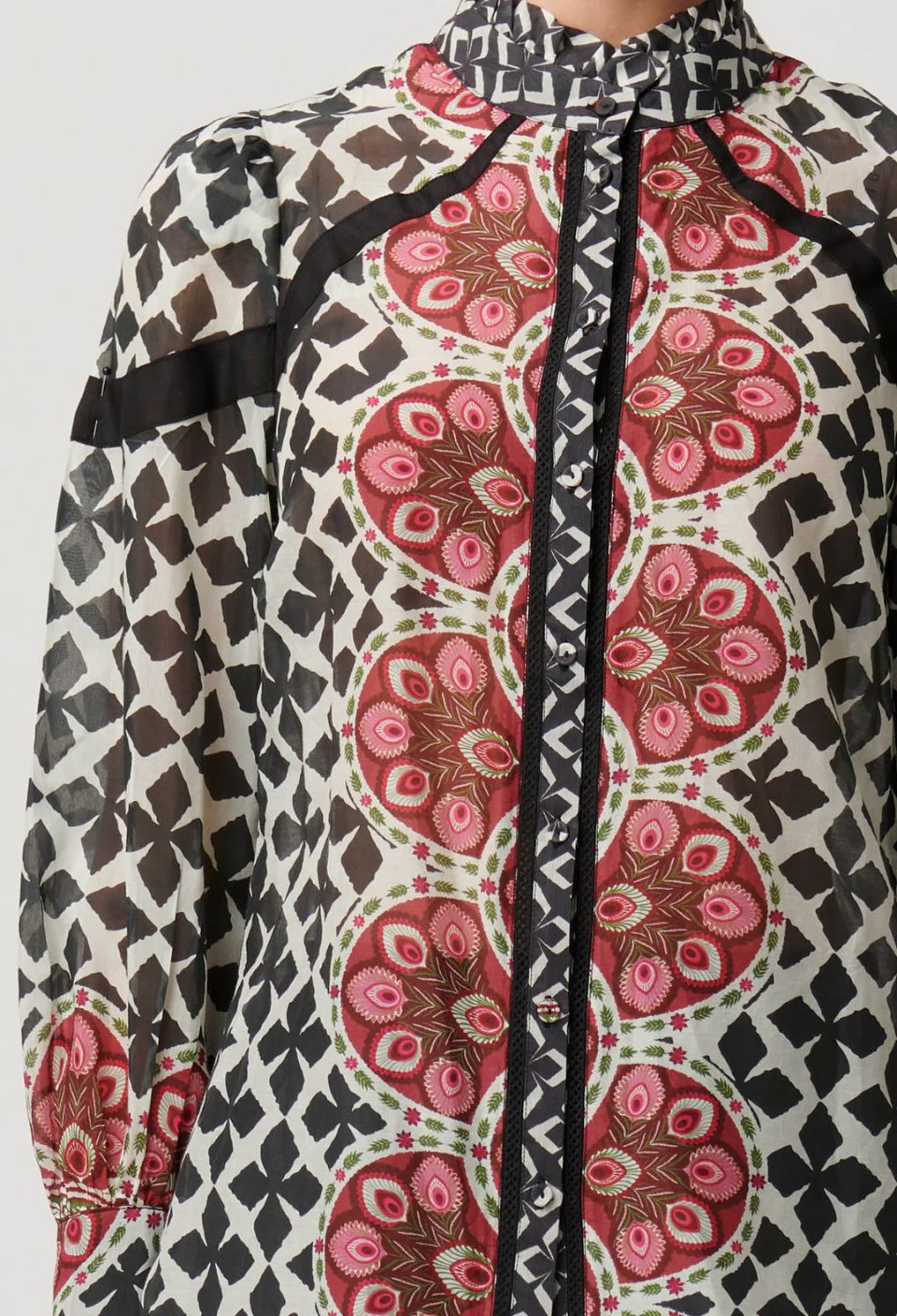 ONCE WAS Astrid Cotton Silk Shirt - Country Tapestry Shirts & Blouses - Zabecca Living