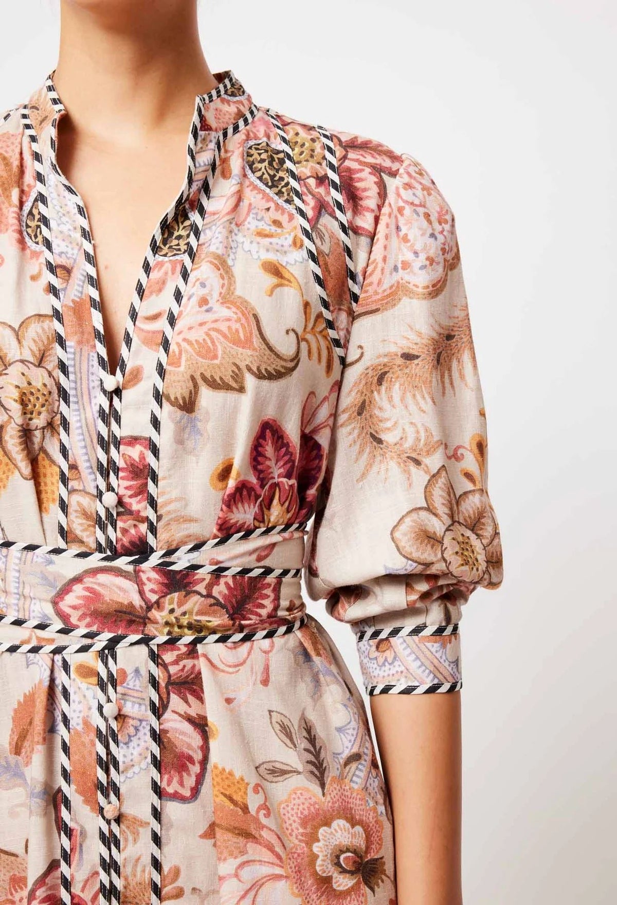 ONCE WAS Atlas Linen Viscose Dress - Aires Floral Dress - Zabecca Living