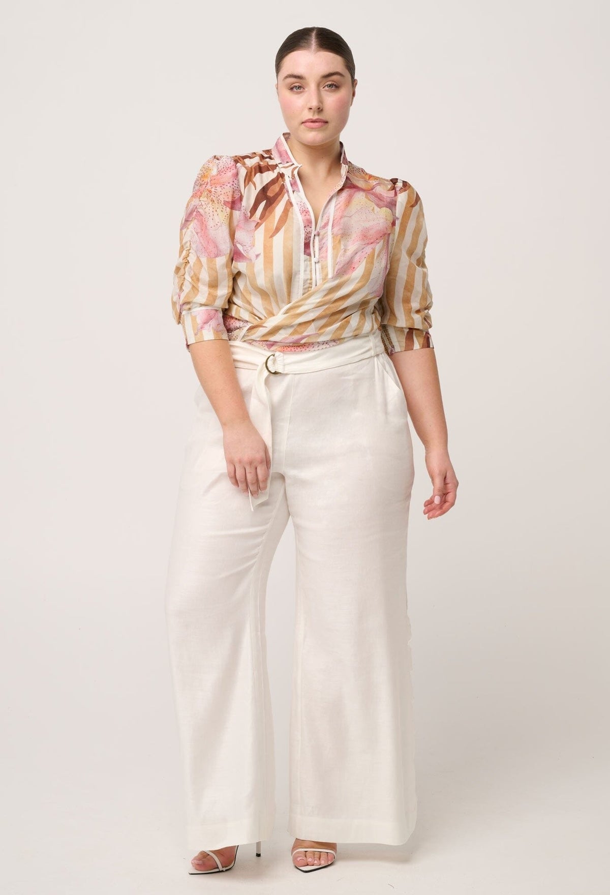 ONCE WAS Calantha Cotton Silk Sleeve Shirt - Golden Promenade Shirts & Blouses - Zabecca Living