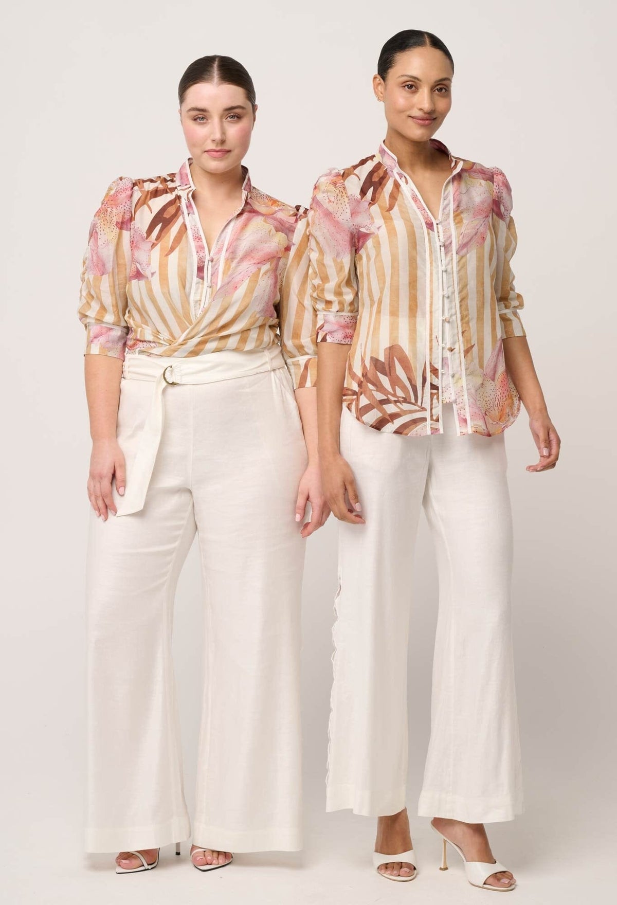 ONCE WAS Calantha Cotton Silk Sleeve Shirt - Golden Promenade Shirts & Blouses - Zabecca Living