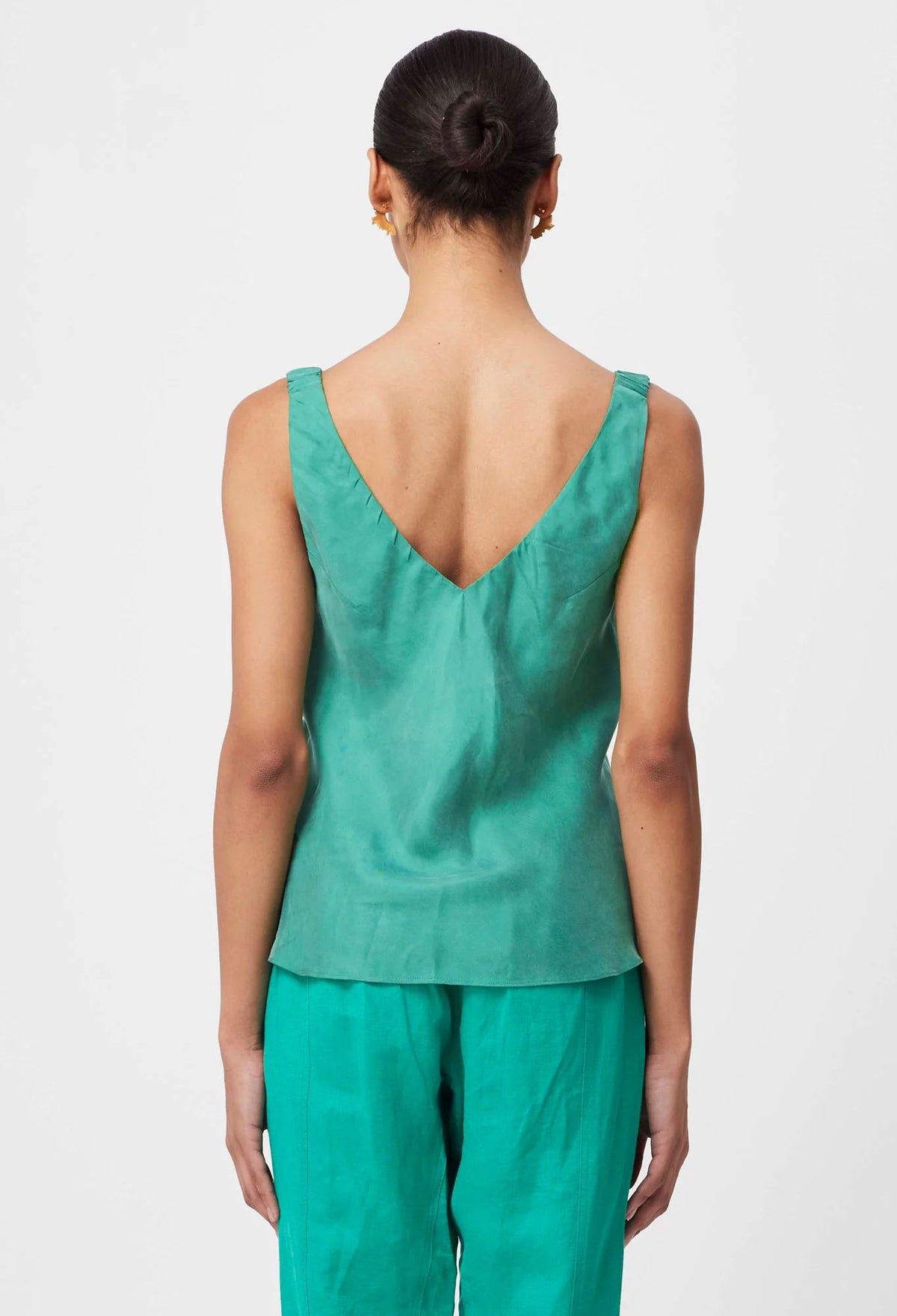 ONCE WAS Delray Reversible Cupro Cami - Bay Green Shirts & Blouses - Zabecca Living