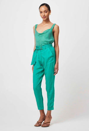 ONCE WAS Delray Reversible Cupro Cami - Bay Green Shirts & Blouses - Zabecca Living