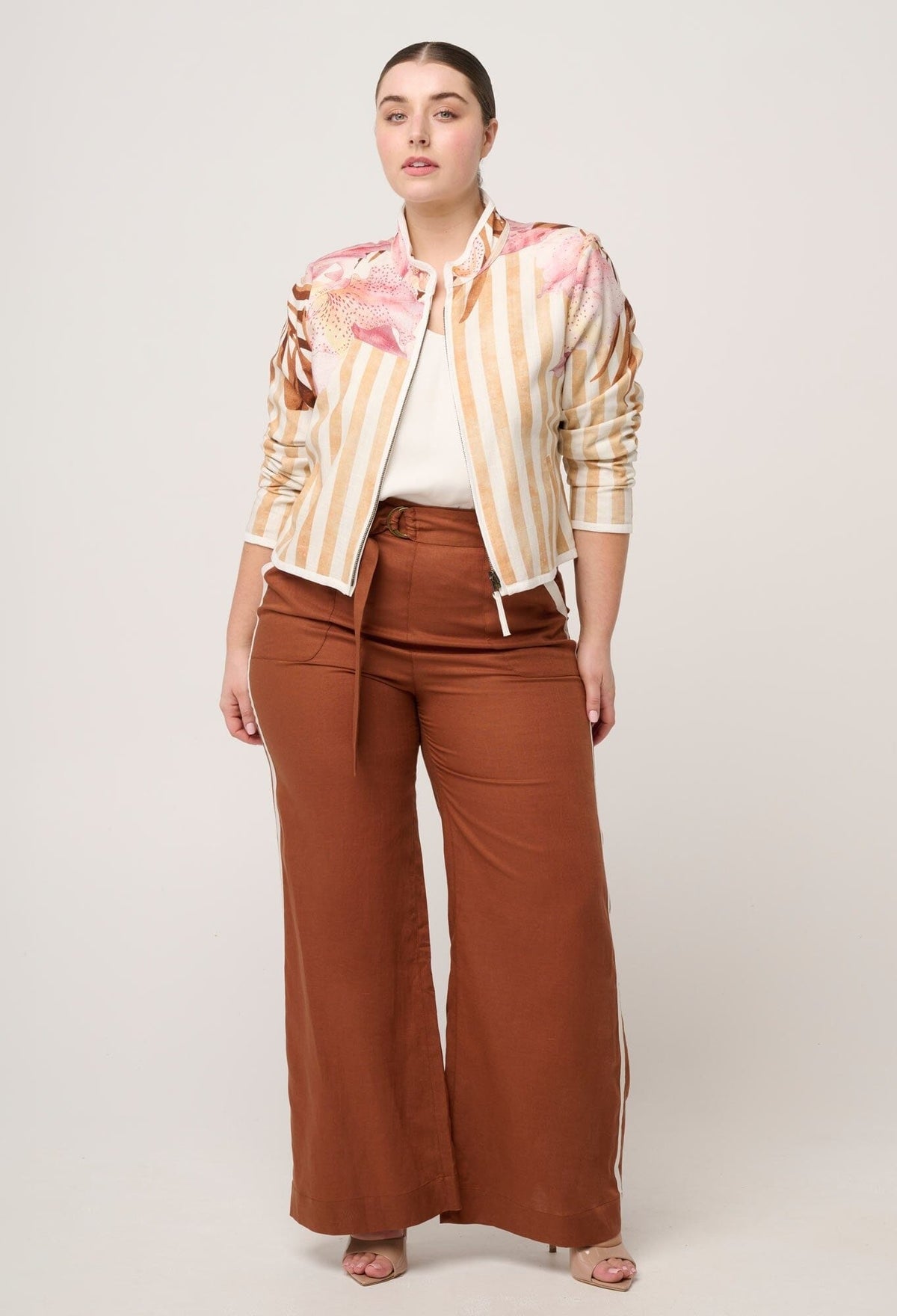 ONCE WAS Delray Reversible Linen Viscose Jacket - Golden Promenade / Gilded Frond Jacket - Zabecca Living
