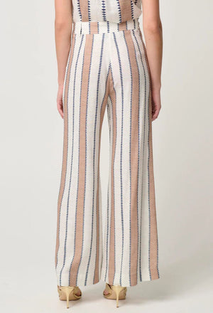 ONCE WAS Dynasty Linen Viscose Pant - Cayman Stripe PANTS - Zabecca Living
