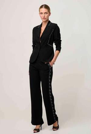 ONCE WAS Elvira Viscose Stretch Crepe Pant - Onyx PANTS - Zabecca Living