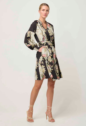 ONCE WAS Emersyn Linen Viscose Dress - Mariposa Nero Dress - Zabecca Living