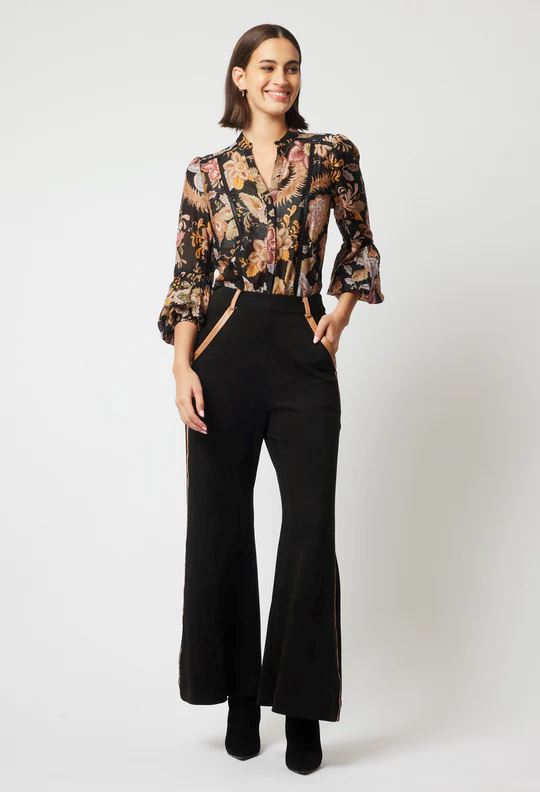 ONCE WAS Empress Cotton Silk Shirt - Dragon Flower Shirts & Blouses - Zabecca Living