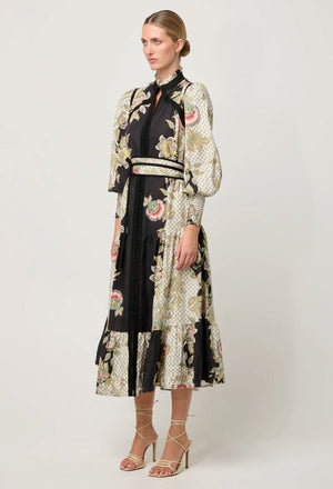 ONCE WAS Espada Linen Viscose Maxi Dress - Mariposa Nero Dress - Zabecca Living