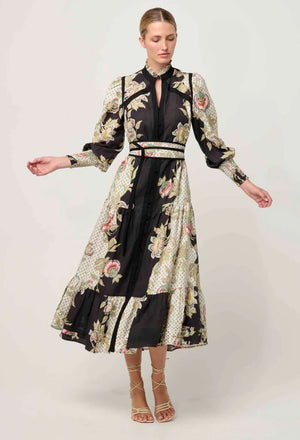 ONCE WAS Espada Linen Viscose Maxi Dress - Mariposa Nero Dress - Zabecca Living