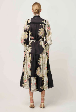 ONCE WAS Espada Linen Viscose Maxi Dress - Mariposa Nero Dress - Zabecca Living