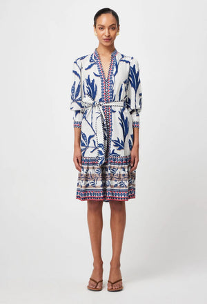 ONCE WAS Eudora Linen Viscose Dress - Palm Shadow Dress - Zabecca Living
