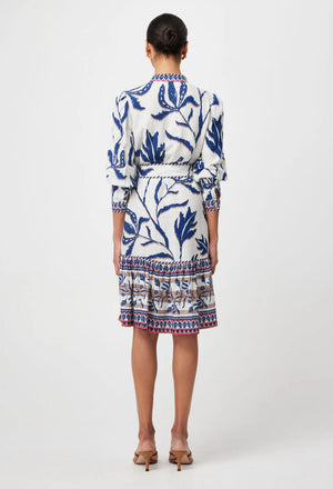 ONCE WAS Eudora Linen Viscose Dress - Palm Shadow Dress - Zabecca Living