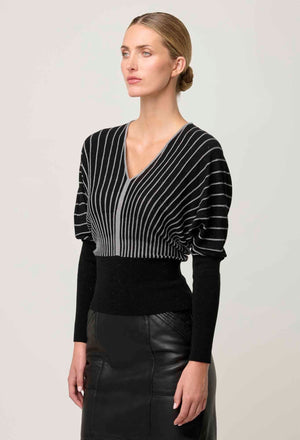 ONCE WAS Francine Viscose Knit Top - Onyx Jumpers + Knitwear - Zabecca Living