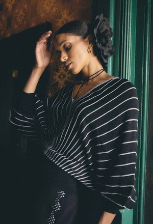 ONCE WAS Francine Viscose Knit Top - Onyx Jumpers + Knitwear - Zabecca Living