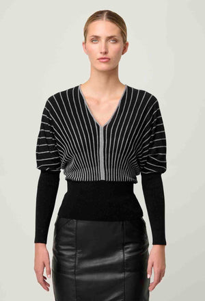 ONCE WAS Francine Viscose Knit Top - Onyx Jumpers + Knitwear - Zabecca Living