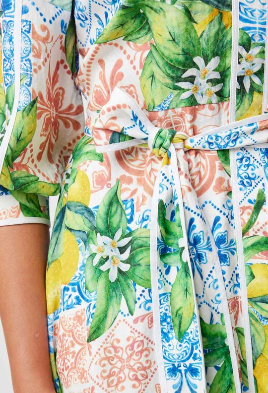 ONCE WAS Laguna Viscose Dobby Dress - Limonata Dress - Zabecca Living