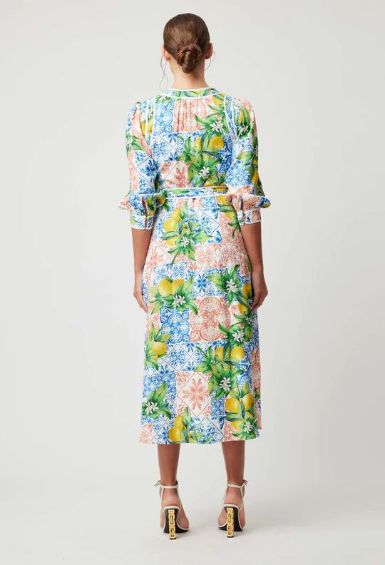 ONCE WAS Laguna Viscose Dobby Dress - Limonata Dress - Zabecca Living