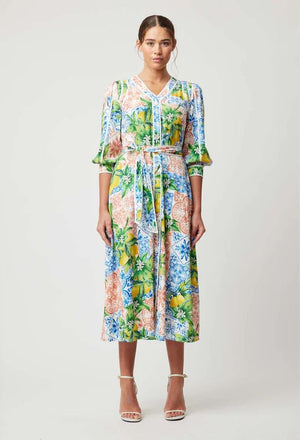 ONCE WAS Laguna Viscose Dobby Dress - Limonata Dress - Zabecca Living