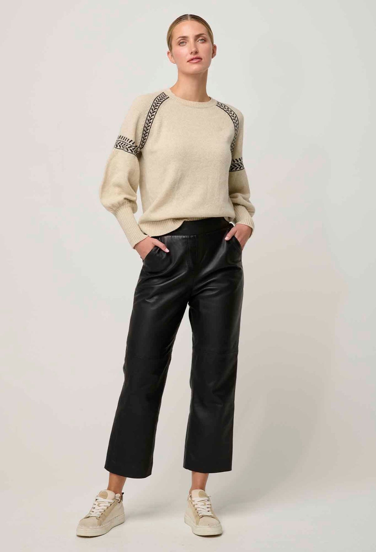 ONCE WAS Luna Merino Wool Knit Top - Blanca Jumpers + Knitwear - Zabecca Living