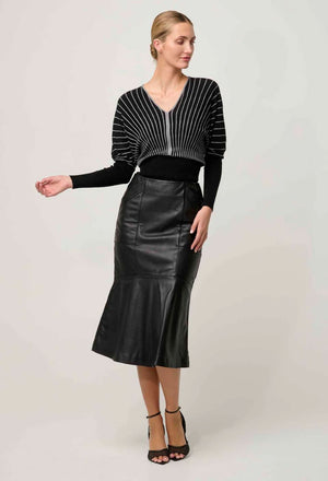 ONCE WAS Mabel Leather Skirt - Onyx Skirt - Zabecca Living