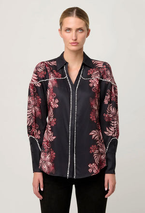 ONCE WAS Marisol Tencel Twill Shirt - Torera Rosa Shirts & Blouses - Zabecca Living