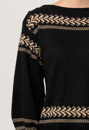 ONCE WAS Odessa Merino Wool Blend Knit Top - Onyx Jumpers + Knitwear - Zabecca Living