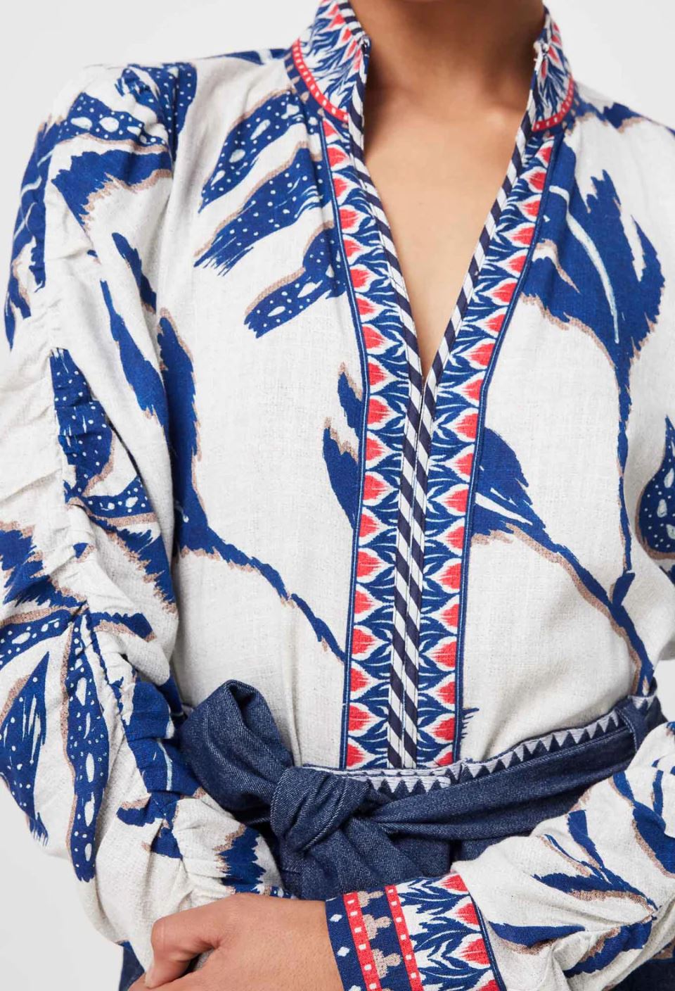 ONCE WAS Pavillion Linen Viscose Shirt - Palm Shadow Shirts & Blouses - Zabecca Living