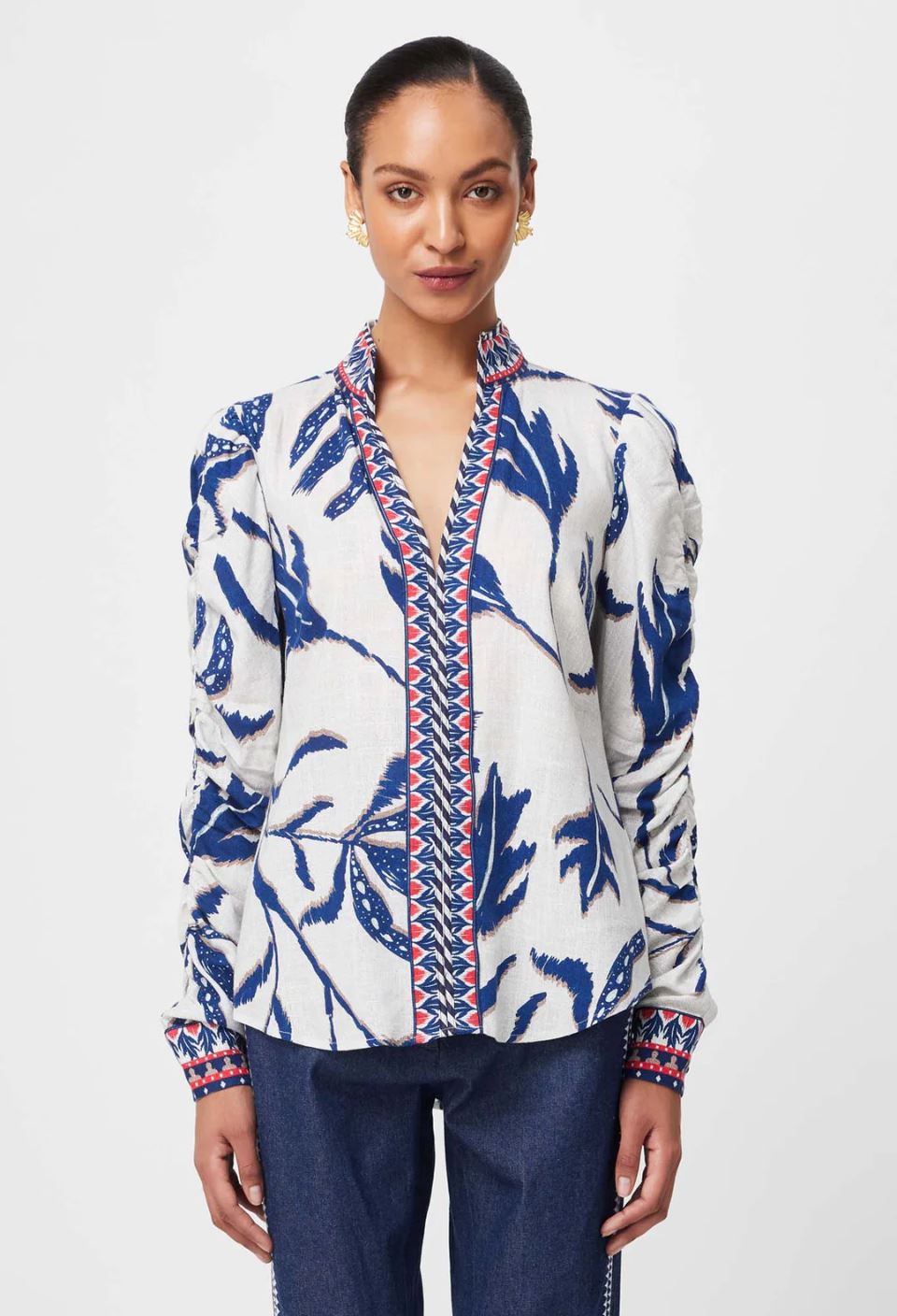 ONCE WAS Pavillion Linen Viscose Shirt - Palm Shadow Shirts & Blouses - Zabecca Living