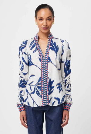 ONCE WAS Pavillion Linen Viscose Shirt - Palm Shadow Shirts & Blouses - Zabecca Living