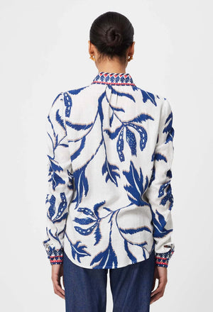 ONCE WAS Pavillion Linen Viscose Shirt - Palm Shadow Shirts & Blouses - Zabecca Living