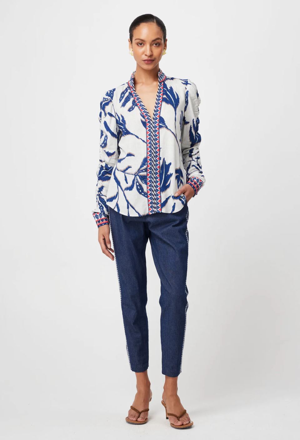 ONCE WAS Pavillion Linen Viscose Shirt - Palm Shadow Shirts & Blouses - Zabecca Living