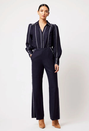 ONCE WAS Pisces Linen Viscose Shirt - Ink Shirts & Blouses - Zabecca Living