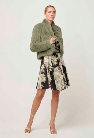 ONCE WAS Reina Faux Fur Jacket - Jade Mist Jacket - Zabecca Living