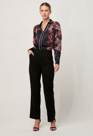 ONCE WAS Scarlett Faux Suede Pant - Onyx PANTS - Zabecca Living