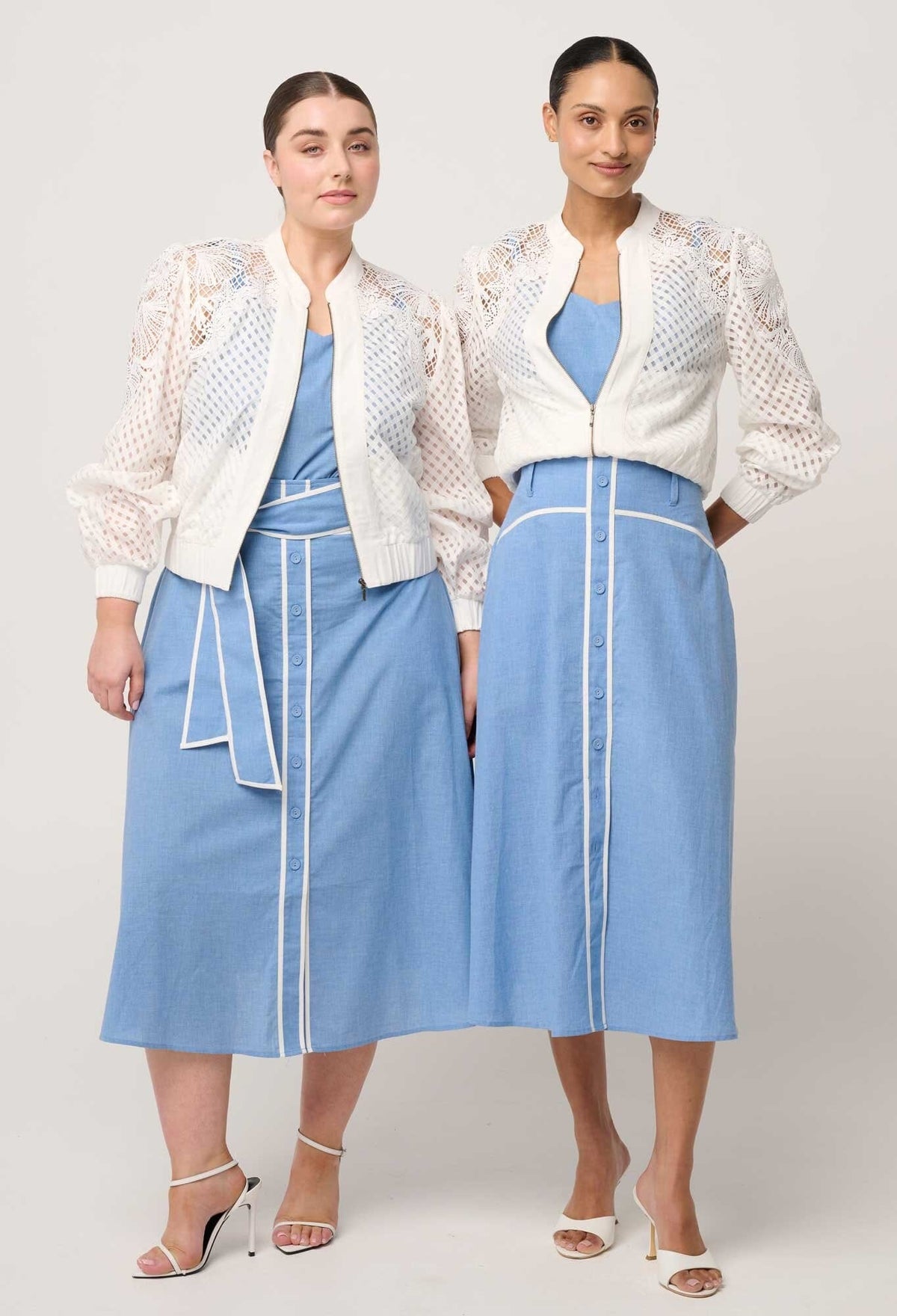 ONCE WAS Selena Cotton Silk Bomber Jacket - Ivory Jacket - Zabecca Living