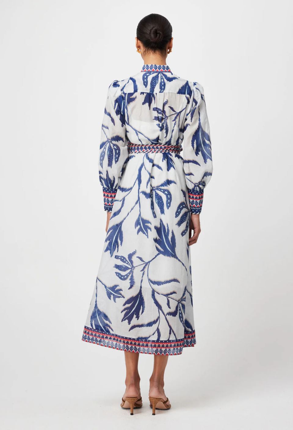 ONCE WAS Tierra Cotton Silk Dress - Palm Shadow Dress - Zabecca Living