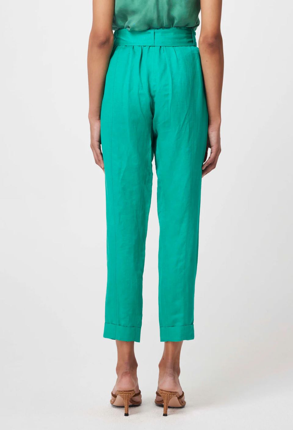 ONCE WAS Transit Linen Viscose Pant - Bay Green PANTS - Zabecca Living
