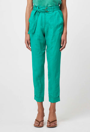 ONCE WAS Transit Linen Viscose Pant - Bay Green PANTS - Zabecca Living