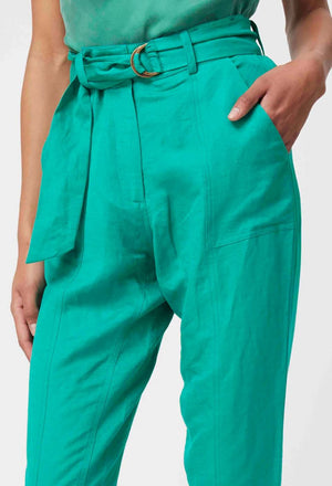 ONCE WAS Transit Linen Viscose Pant - Bay Green PANTS - Zabecca Living