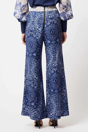 ONCE WAS Venus Linen Viscose Pant - Zodiac Print PANTS - Zabecca Living