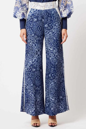 ONCE WAS Venus Linen Viscose Pant - Zodiac Print PANTS - Zabecca Living