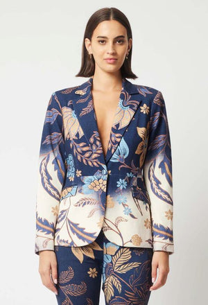 ONCE WAS Venus Ponte Blazer - Lotus Flower Jacket - Zabecca Living