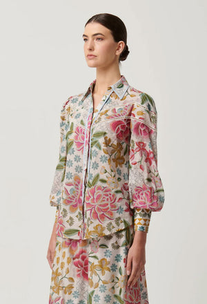 ONCE WAS Wren Lace Cotton Slub Shirt - Azalea Fields Shirts & Blouses - Zabecca Living