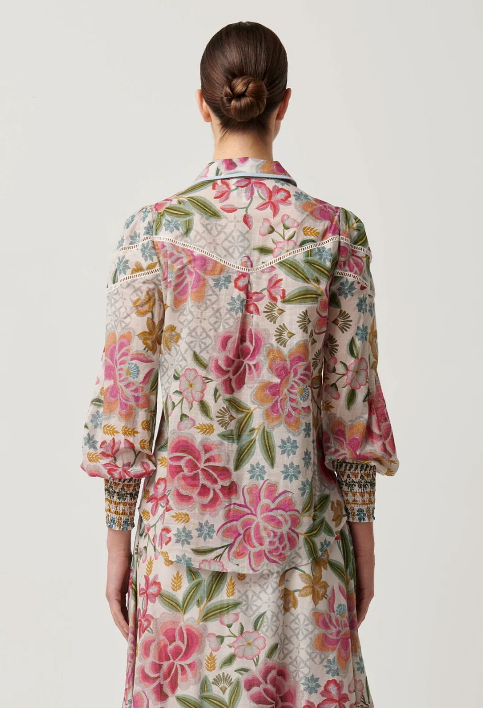 ONCE WAS Wren Lace Cotton Slub Shirt - Azalea Fields Shirts & Blouses - Zabecca Living