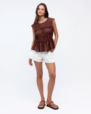 PAPER HEART Hailey Top - Chocolate Shirts & Blouses - Zabecca Living