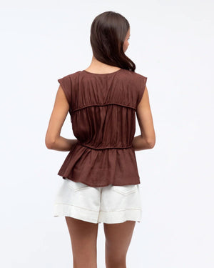 PAPER HEART Hailey Top - Chocolate Shirts & Blouses - Zabecca Living