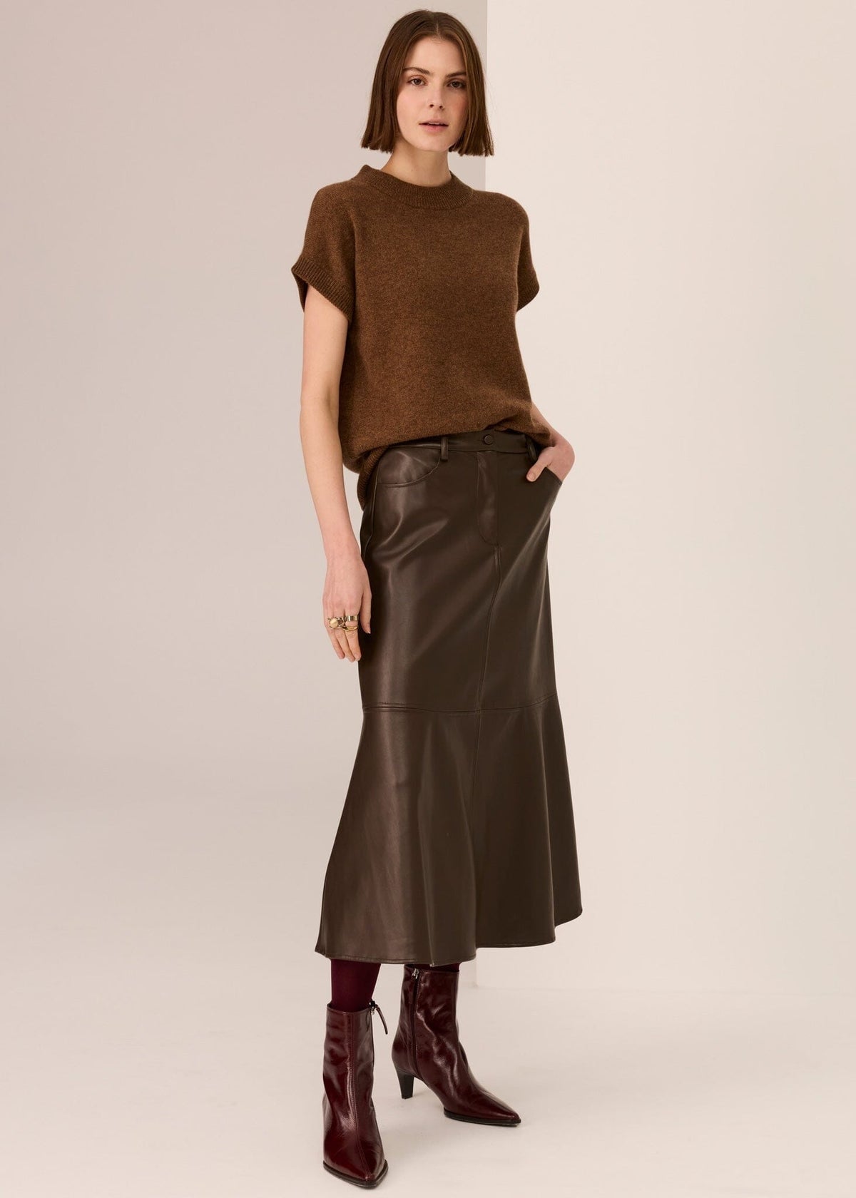 POL Astor Turtleneck Tee - Toffee Jumpers + Knitwear - Zabecca Living