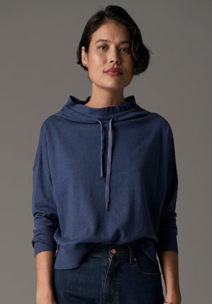 POL Beech Drawcord Knit - Blue Jumpers + Knitwear - Zabecca Living