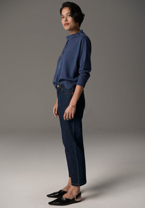 POL Beech Drawcord Knit - Blue Jumpers + Knitwear - Zabecca Living